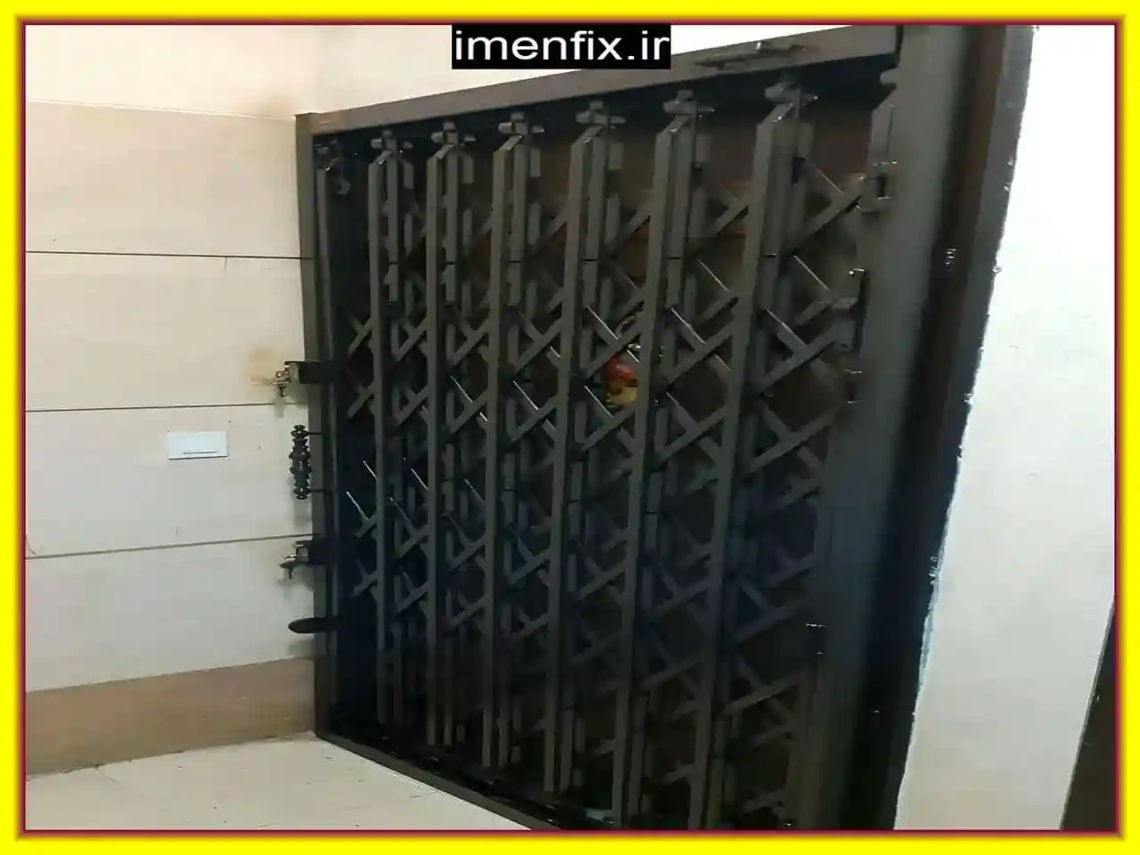 نرده حفاظ کشویی آکاردئونی با ابعاد استاندارد