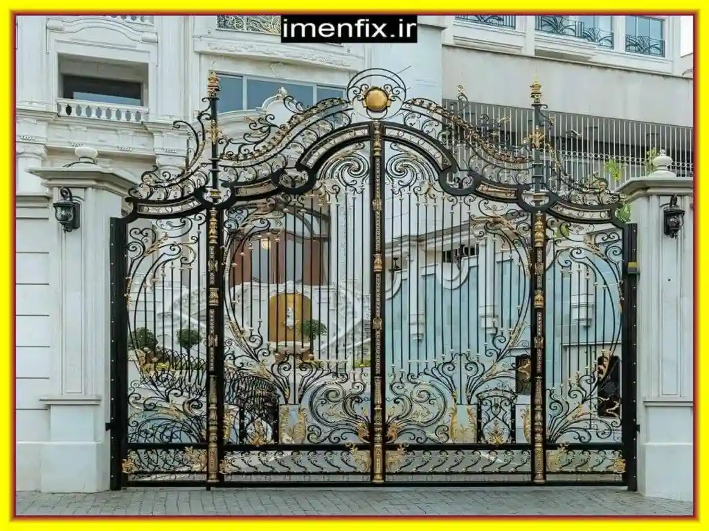 درب آهنی لاکچری با طراحی فرفورژه درب آهنی لاکچری با طراحی فرفورژه