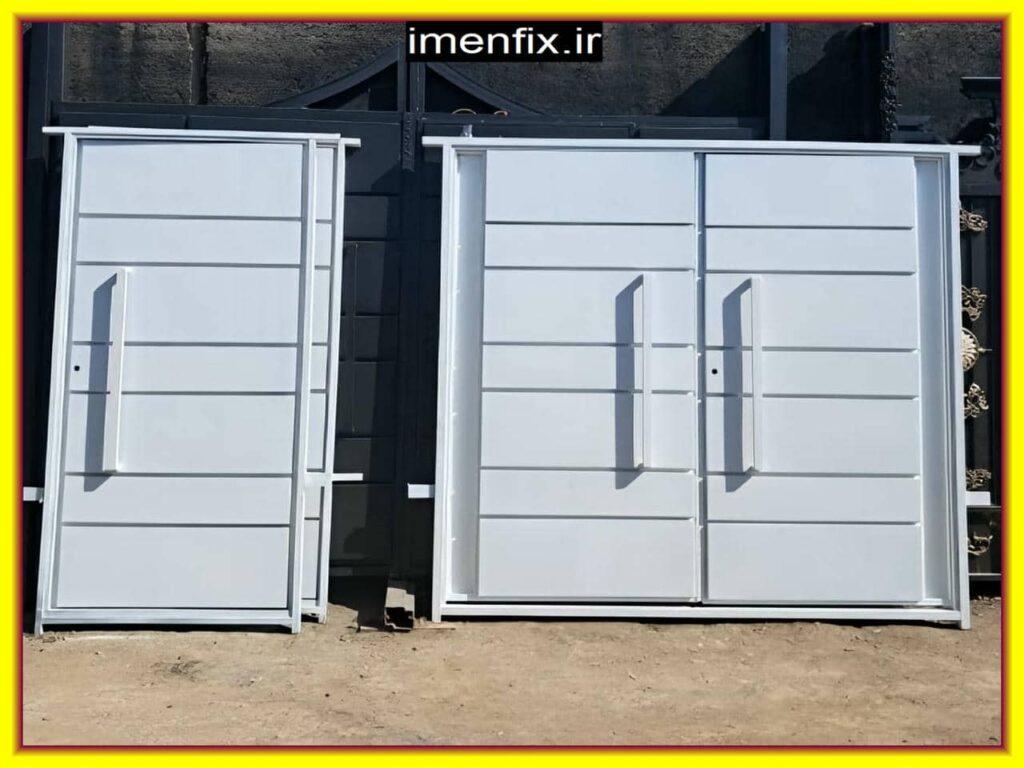 درب حیاط طرح دار یک و نیم لنگه درب حیاط طرح دار یک و نیم لنگه