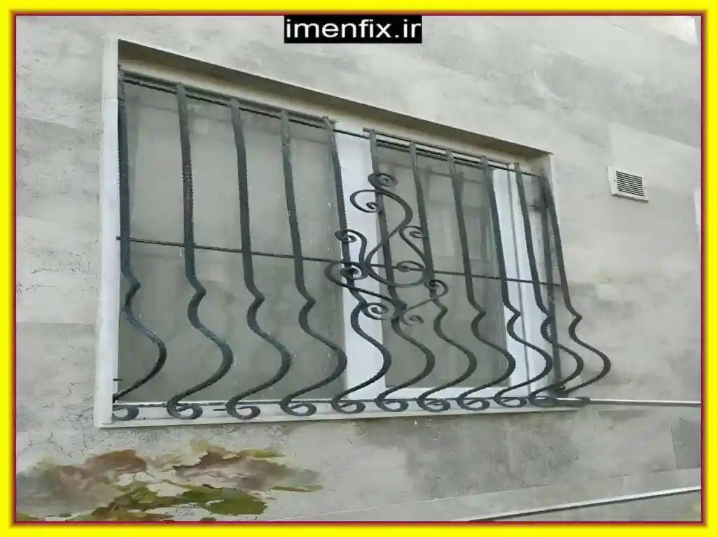 حفاظ پنجره با جای گلدان فرفورژه