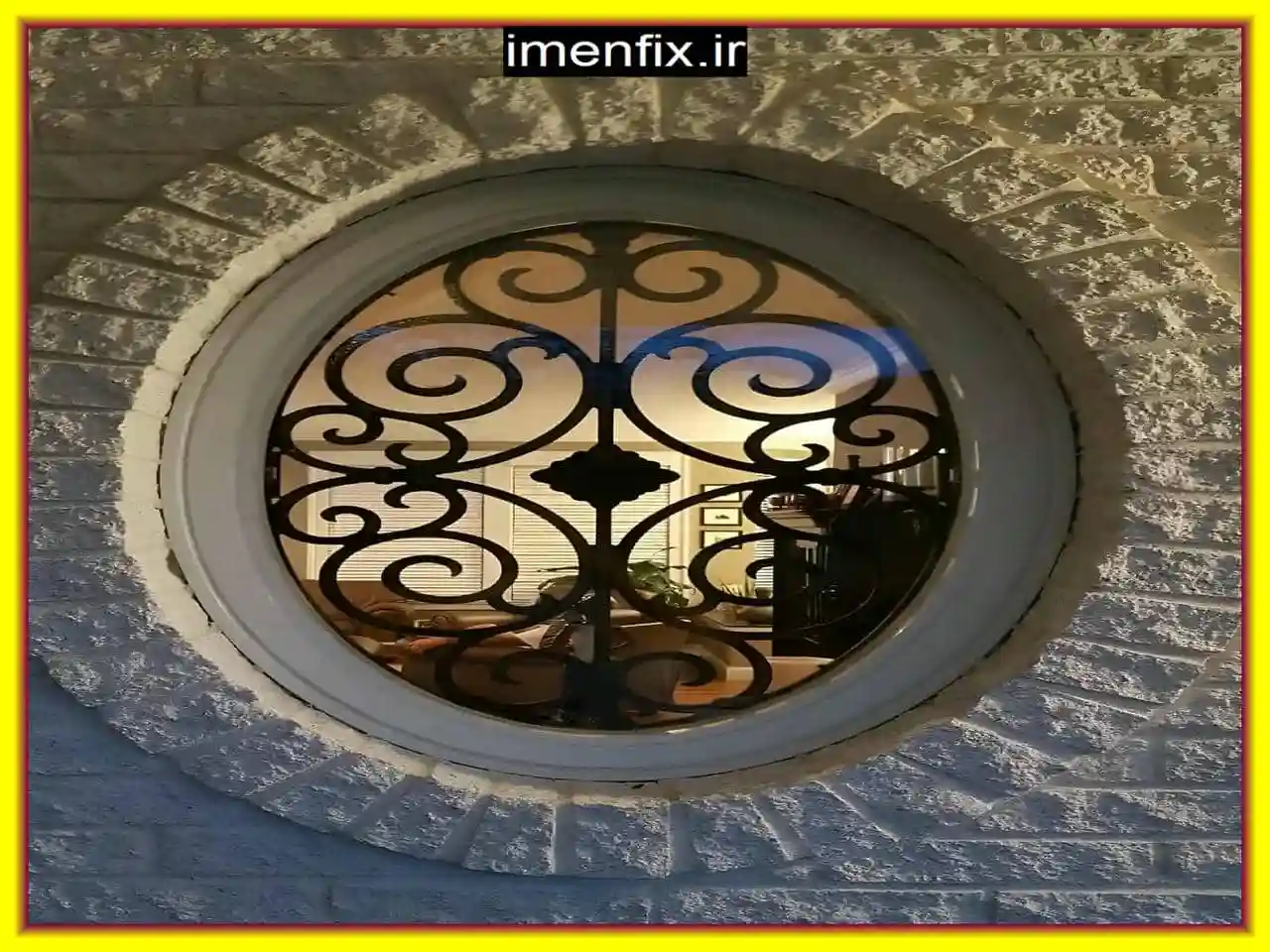 نرده پنجره فرفورژه با گل نرده نرده پنجره فرفورژه با گل نرده