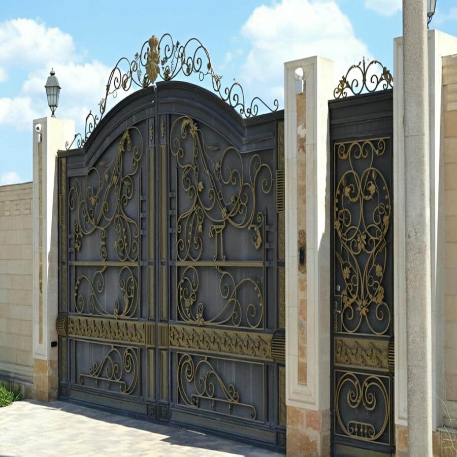 درب حیاط ساده و شیک فلزی