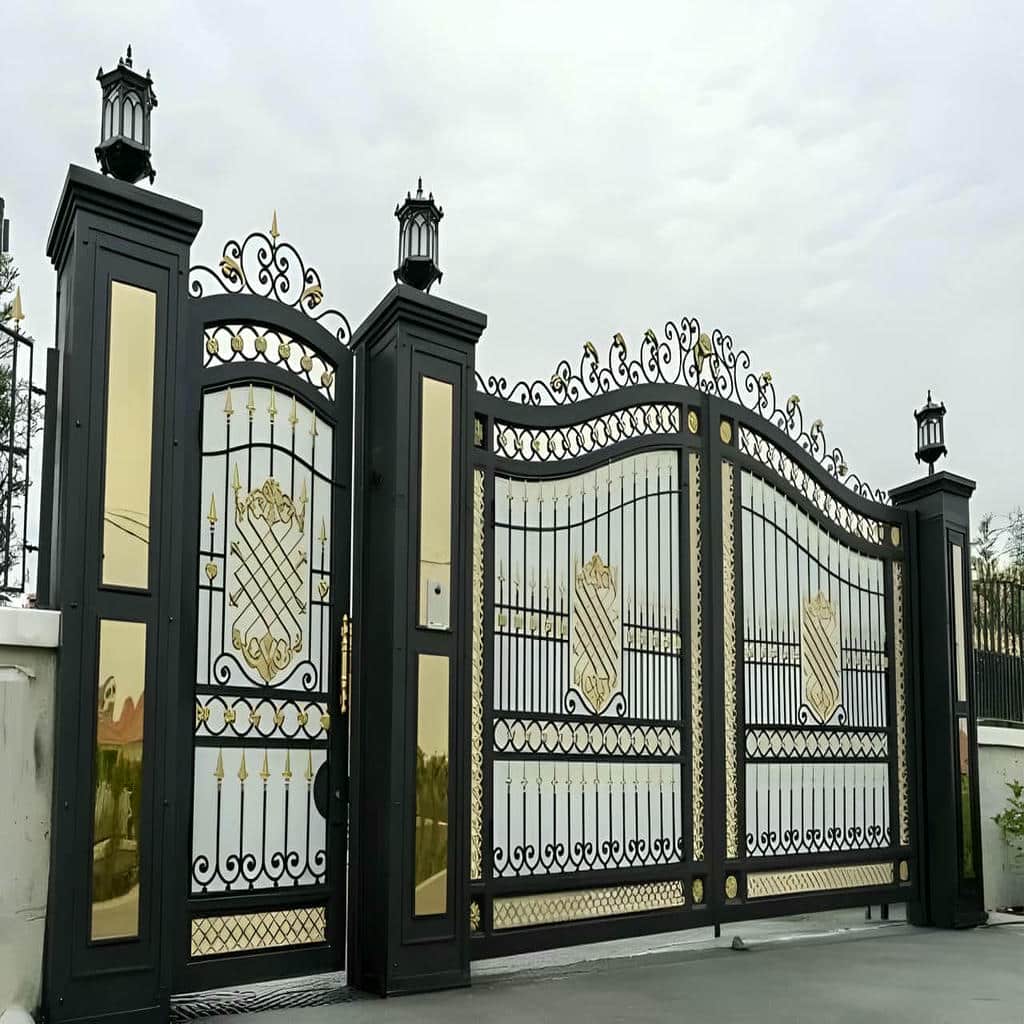 نصب درب حیاط ویلایی مینیمال در عظیمیه کرج