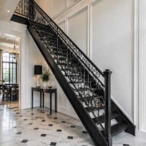 005_elegant_black_staircase_in_luxury_foyer پله آهنی کم جا فشرده