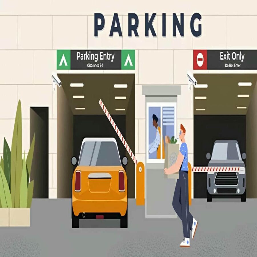 راهبند پارکینگ صنعتی با رنگ محافظ روی بوم