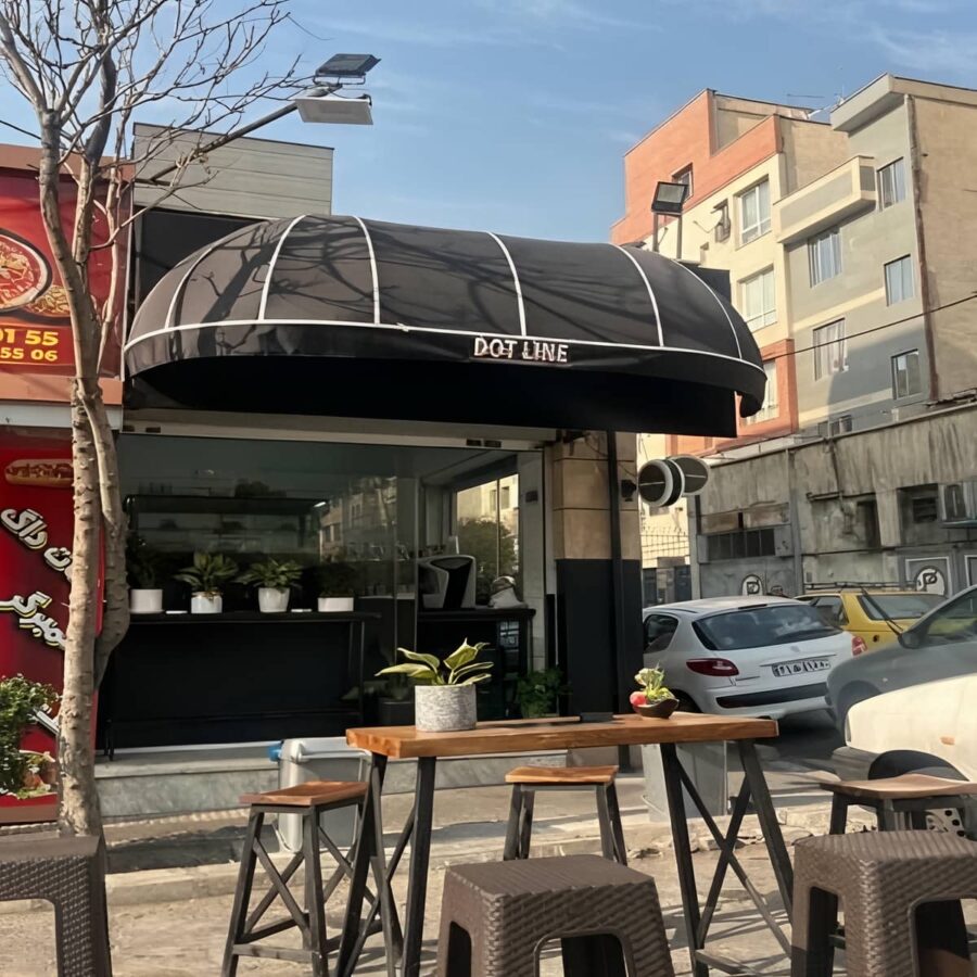 سایبان برقی با پارچه جمع شونده منظم