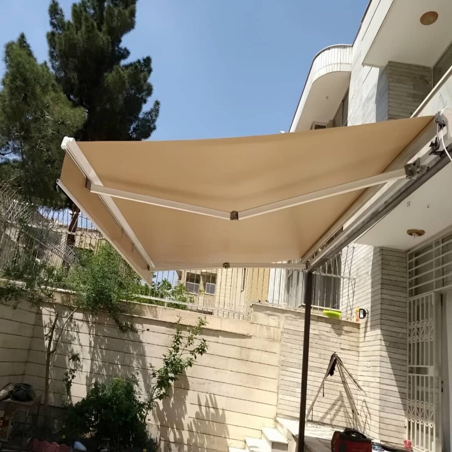 سایبان برقی با پارچه آب گریز
