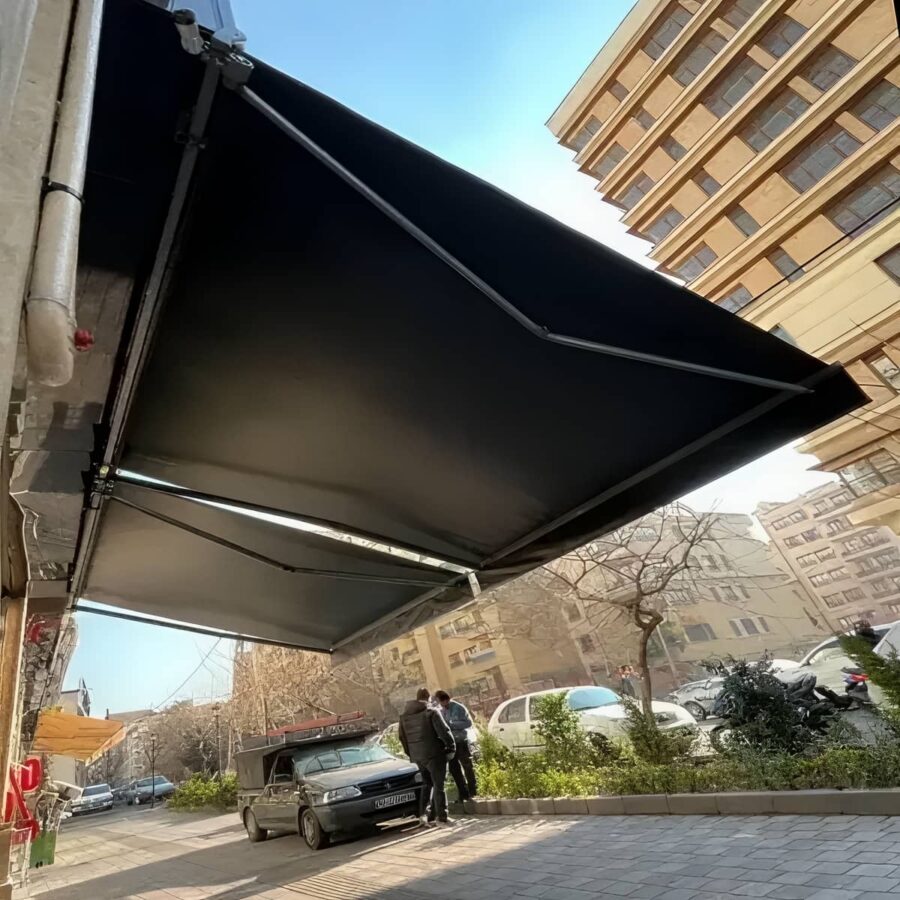 سایبان برقی فول باکس تجاری با بازوی مقاوم