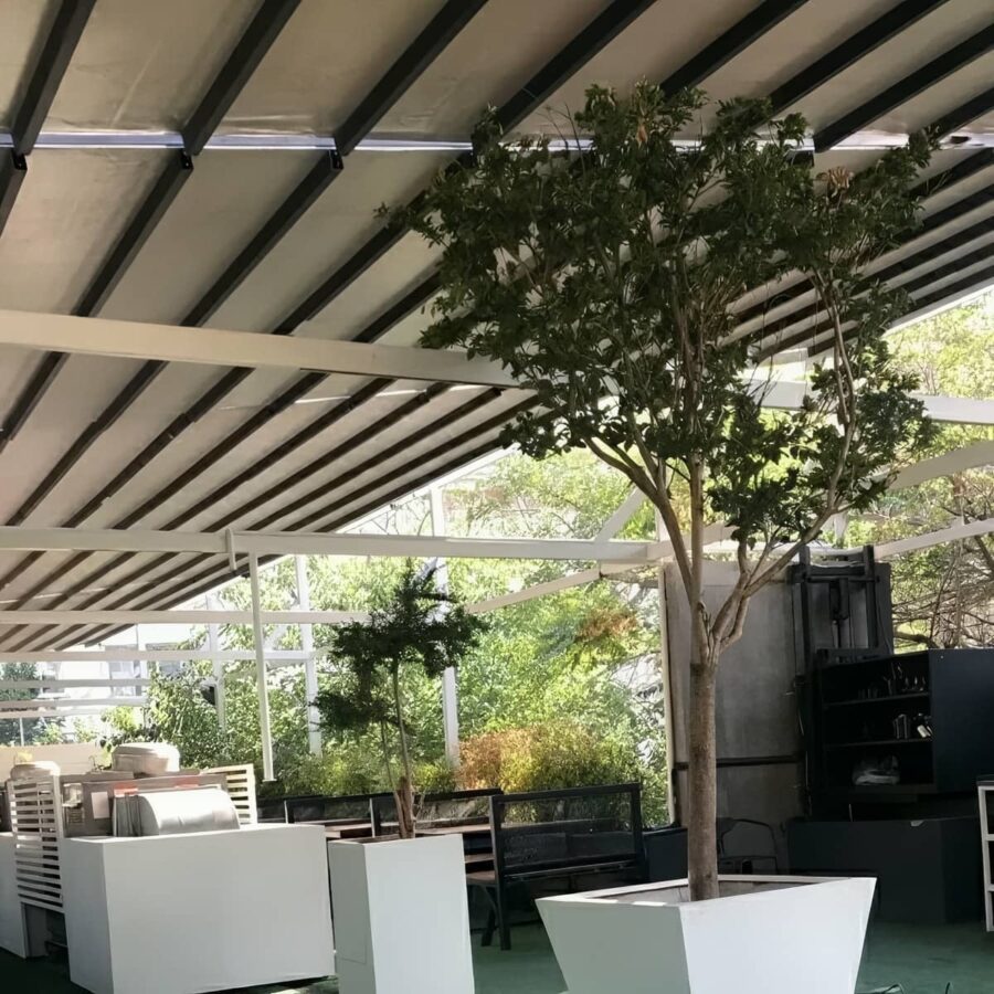 سقف متحرک برقی اتوماتیک با موتور نصب شده