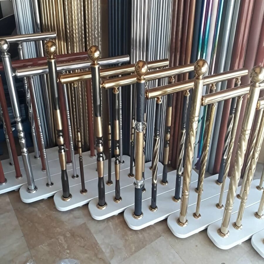 هندریل استیل دیواری مقاوم با دستگیره براق