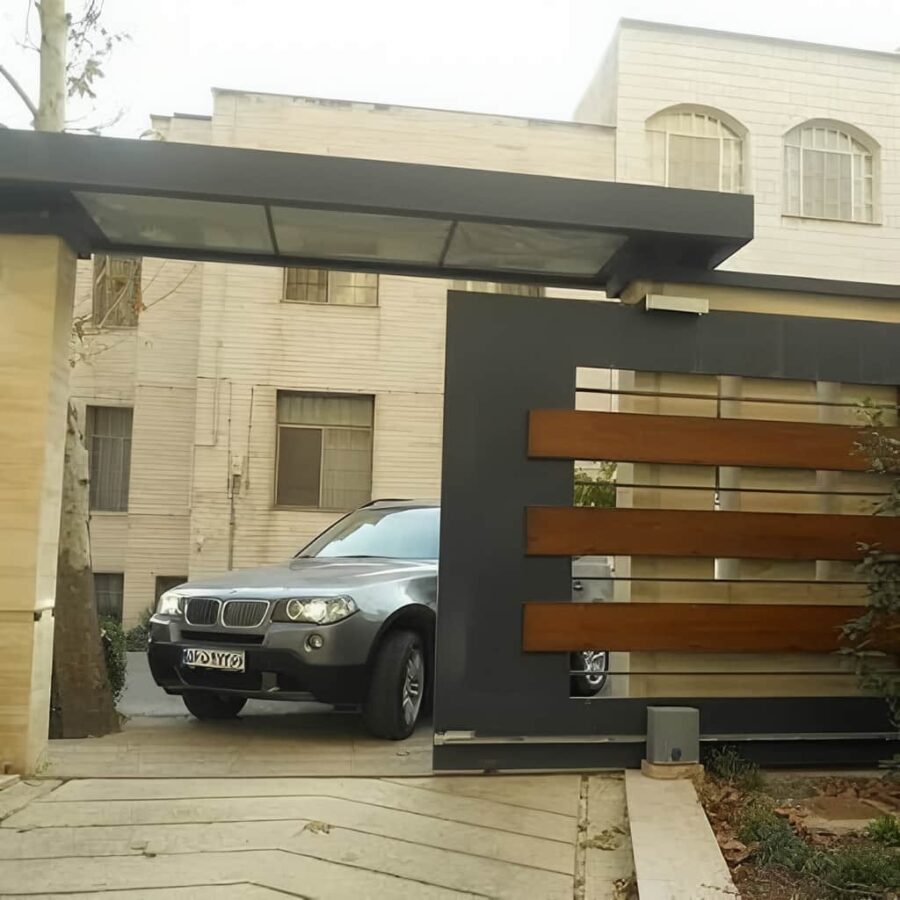 جک ریلی درب پارکینگ کشویی با ریل فلزی تراز