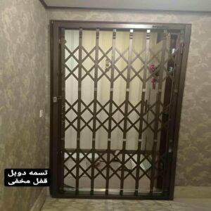 14 طرح درب آکاردئونی سفید طلایی