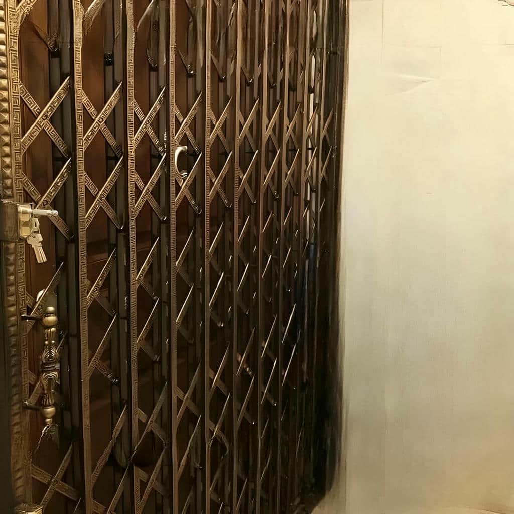 حفاظ آکاردئونی لوزی تسمه پهن نقش دار هماهنگ با طرح چوب