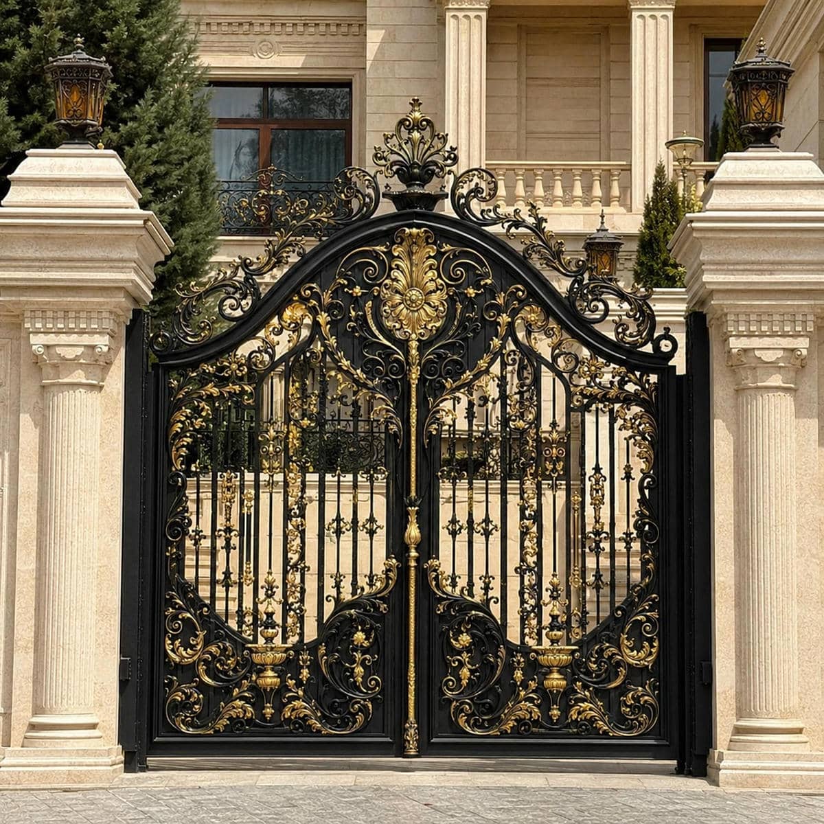 9 مدل درب ویلایی مشکی طلایی ورودی لوکس