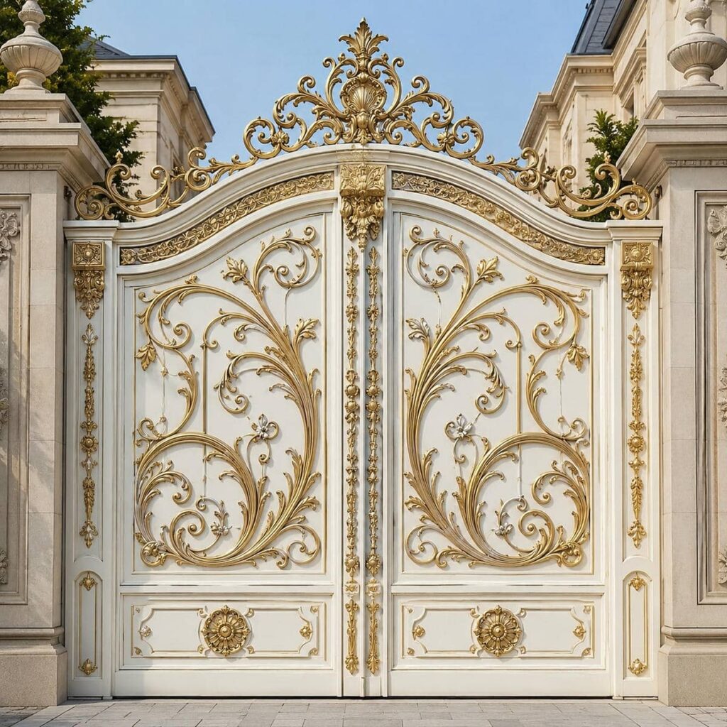 درب پارکینگ برش لیزری طرح هندسی مشبک با عبور نور و سایه