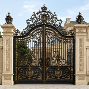 7 مدل درب حیاط طرح چوب فلزی