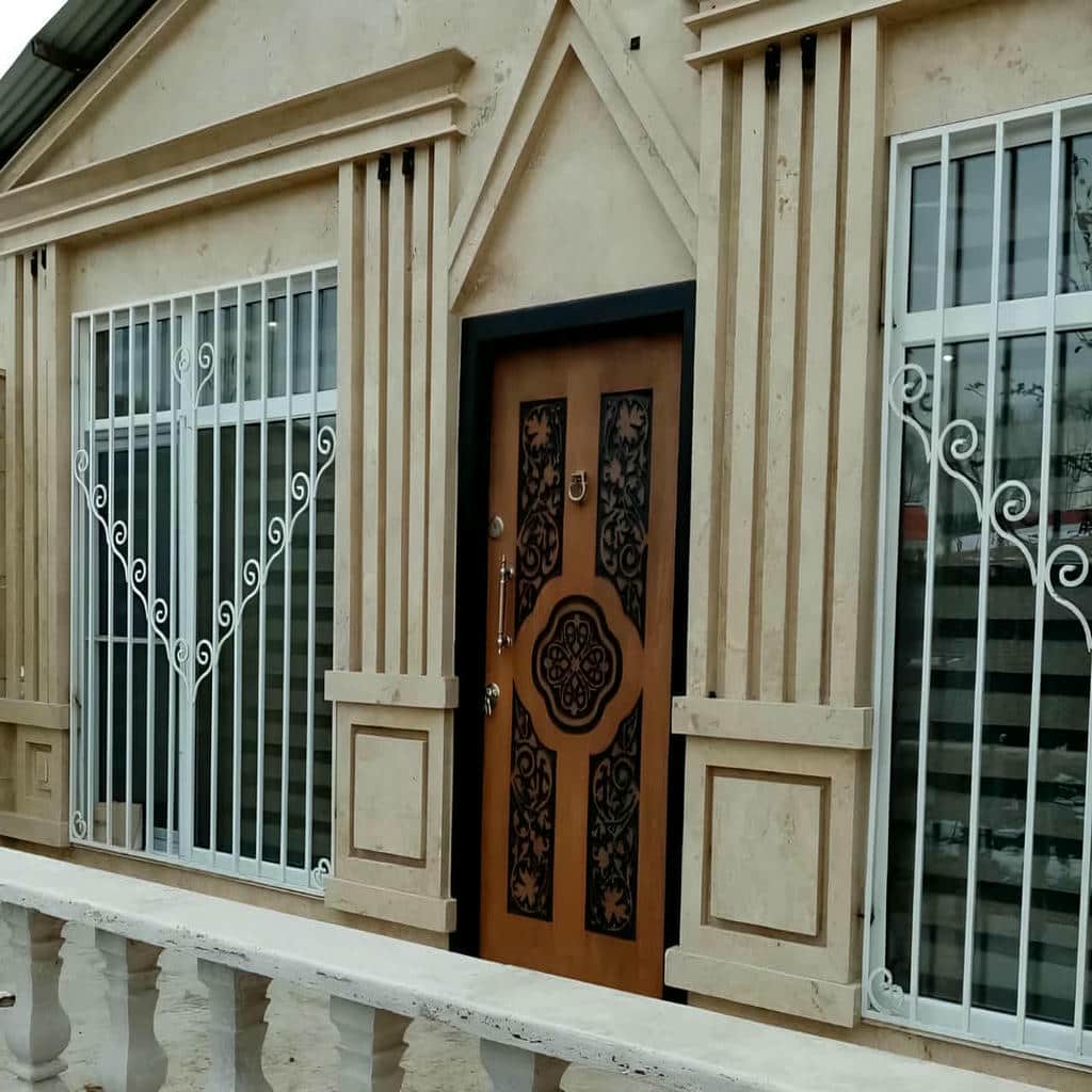 طرح شبکه هندسی حفاظ پنجره ضد سرقت برای نمای سنگی