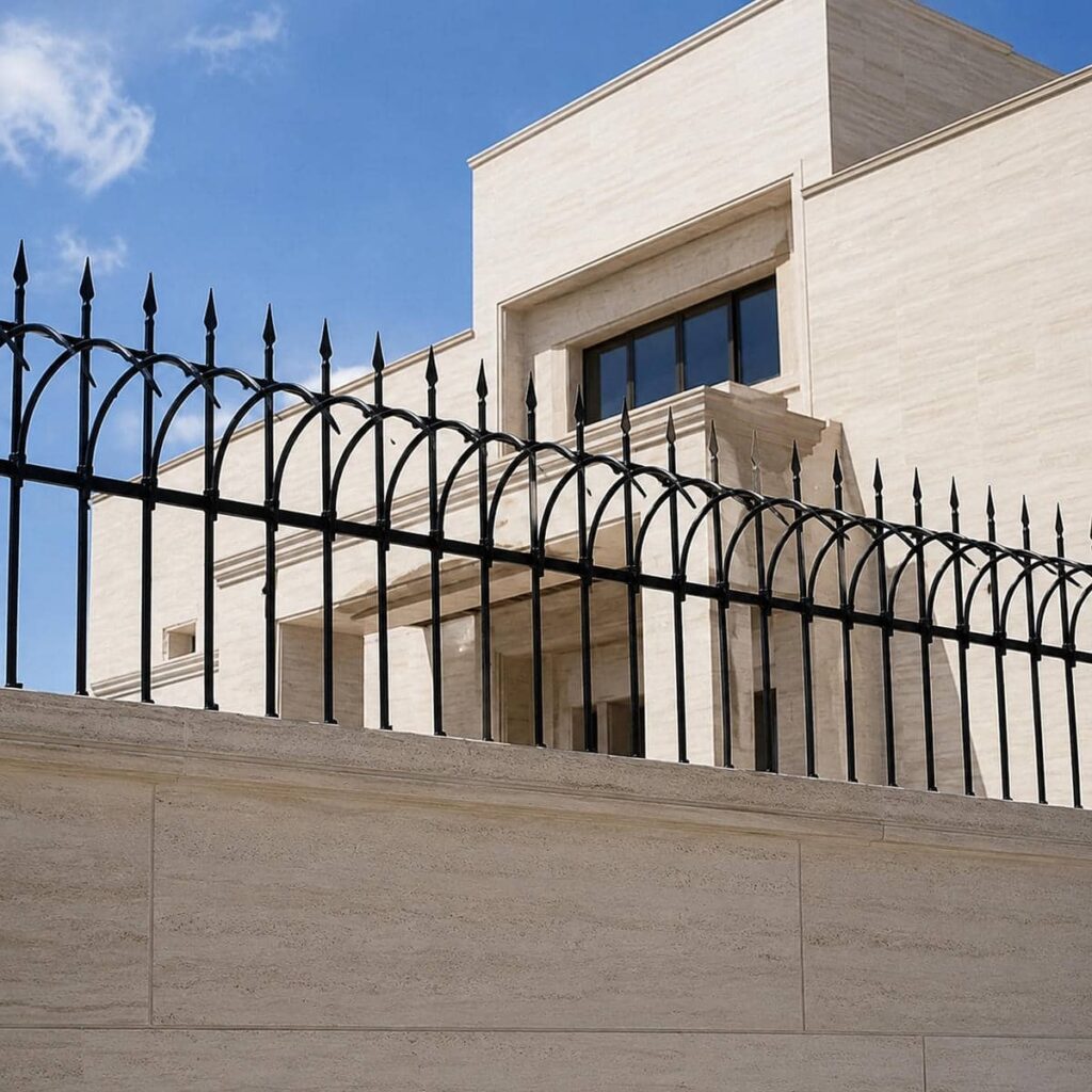 حفاظ دیوار ویلایی طرح نیزه باریک با نمای مدرن