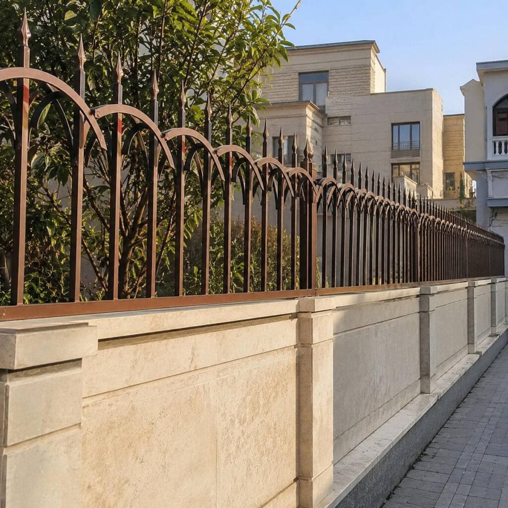 نصب حفاظ دیوار ویلایی نیزه با شاسی باریک