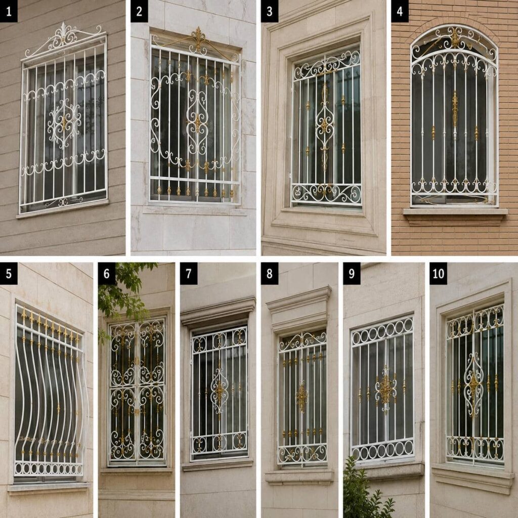 ساخت حفاظ پنجره آهنی پروفیلی با تقسیم‌بندی هندسی