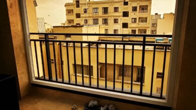 نرده تراس فلزی مدرن ساختمان