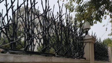 نرده دیوار حیاط فلزی سفارشی