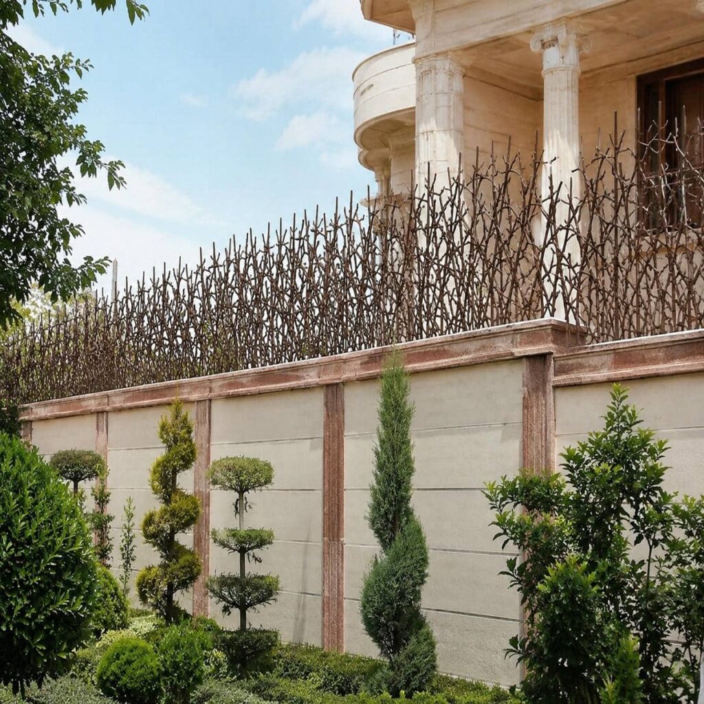 نرده آهنی روی دیوار مدل لیلیوم