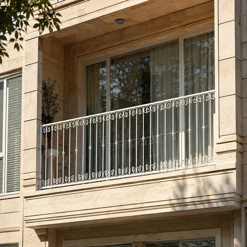 حفاظ بالکن ساختمان با طراحی ساده